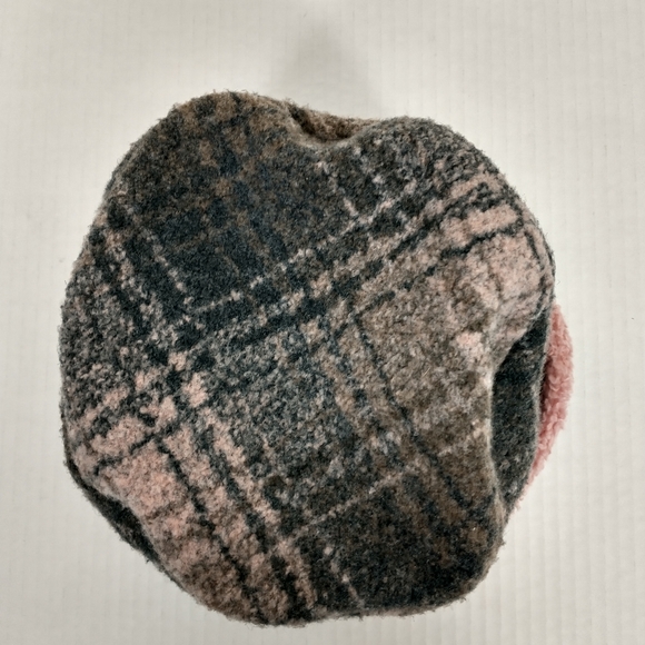 Vintage Corky Company Fleece Jacket Hat 3T Pink Plaid Floral Coat Pckt USA 1990s - Picture 11 of 14